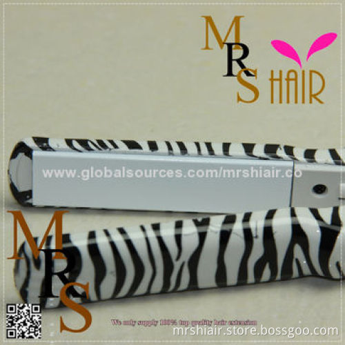 White Color Zebra-striped Mini Straightening Irons Portable Ceramic Hair Straighteners